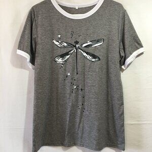 Women's Graphic Dragonfly Printed T Shirt